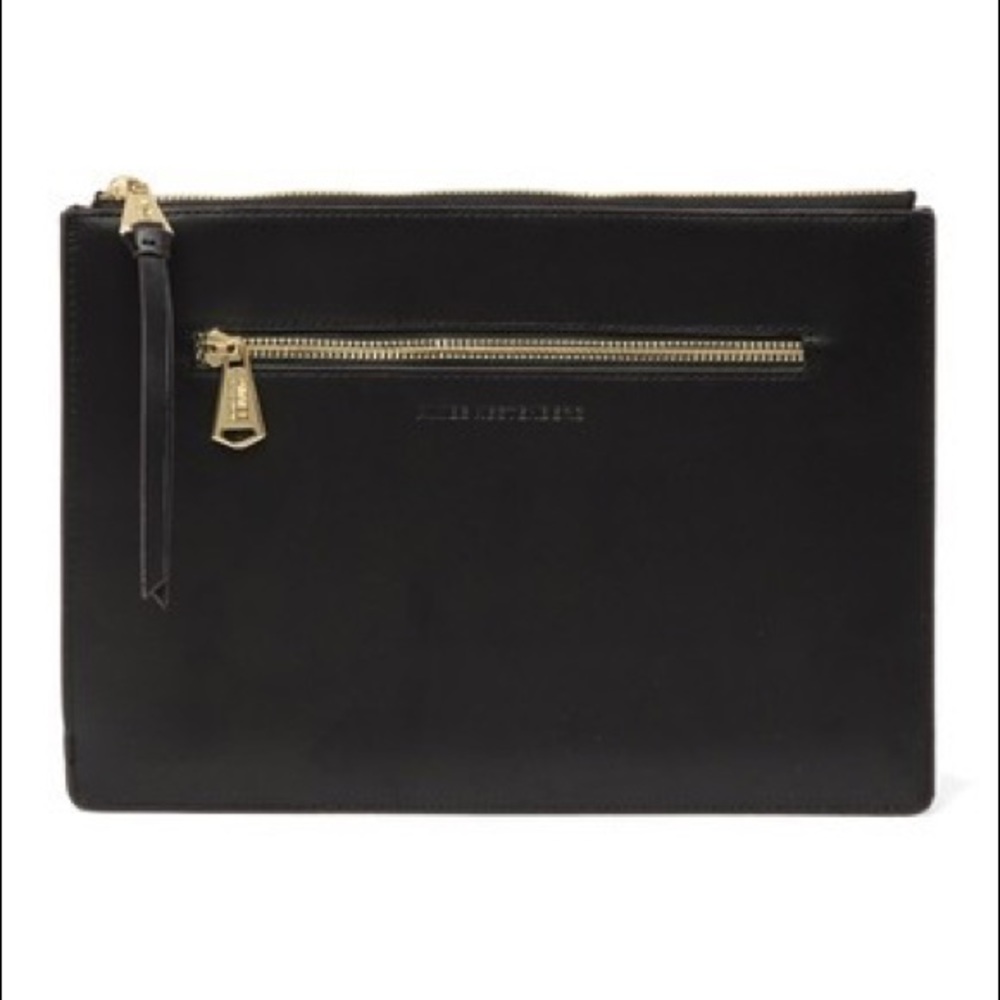Aimee Kestenberg Large Black Leather Zip Pouch
